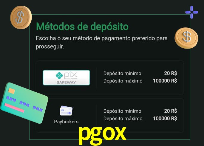 O cassino pgox oferece uma grande variedade de métodos de pagamento